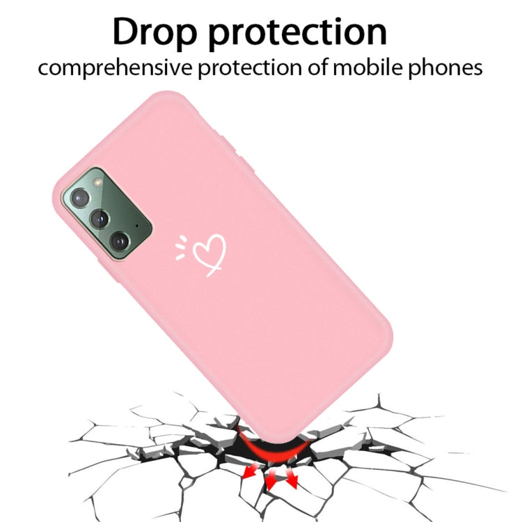 For Samsung Galaxy Note20 Three Dots Love-heart Pattern Frosted TPU Protective Case