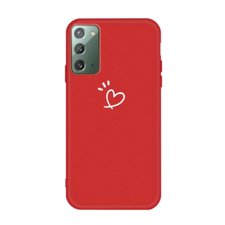 For Samsung Galaxy Note20 Three Dots Love-heart Pattern Frosted TPU Protective Case