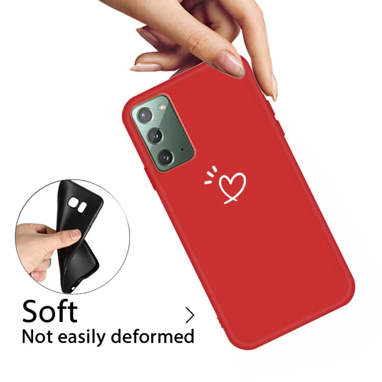 For Samsung Galaxy Note20 Three Dots Love-heart Pattern Frosted TPU Protective Case