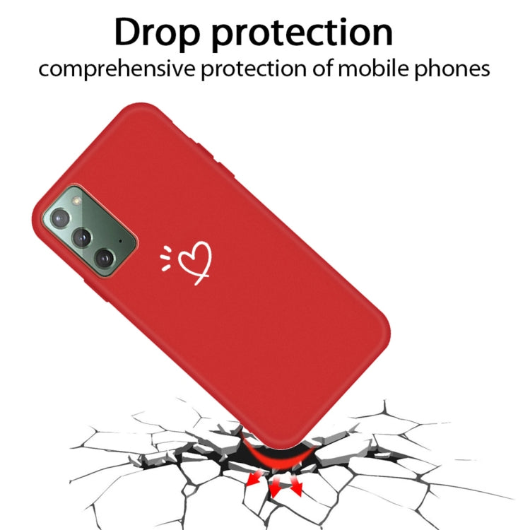 For Samsung Galaxy Note20 Three Dots Love-heart Pattern Frosted TPU Protective Case
