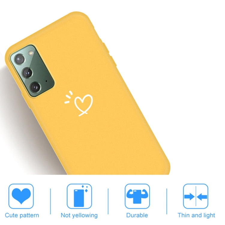 For Samsung Galaxy Note20 Three Dots Love-heart Pattern Frosted TPU Protective Case