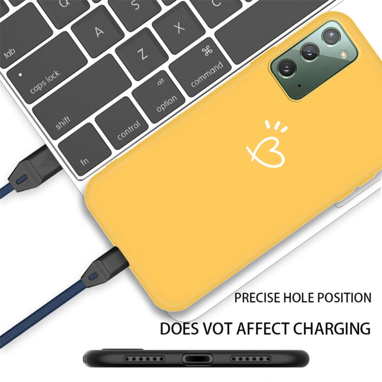 For Samsung Galaxy Note20 Three Dots Love-heart Pattern Frosted TPU Protective Case