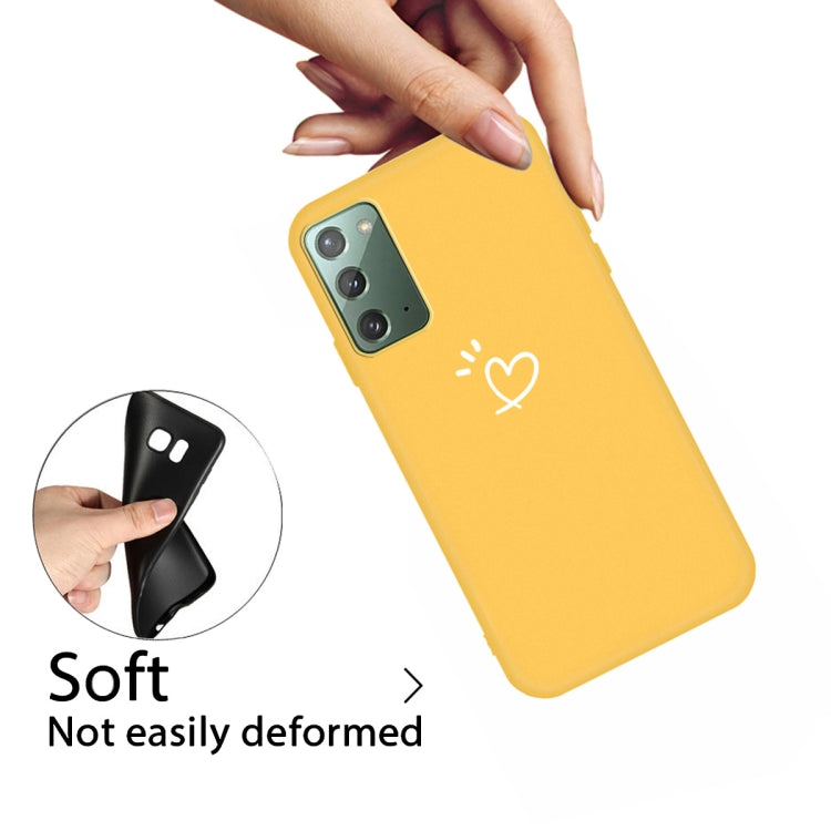 For Samsung Galaxy Note20 Three Dots Love-heart Pattern Frosted TPU Protective Case