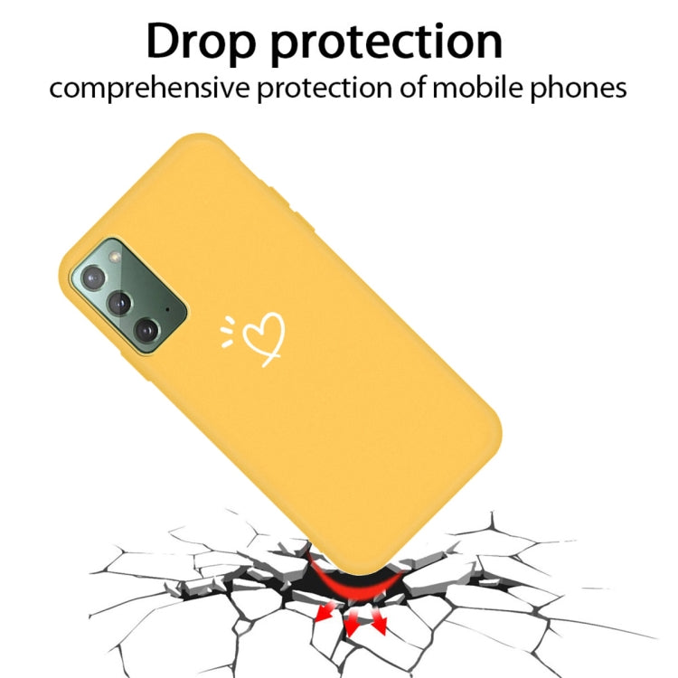 For Samsung Galaxy Note20 Three Dots Love-heart Pattern Frosted TPU Protective Case