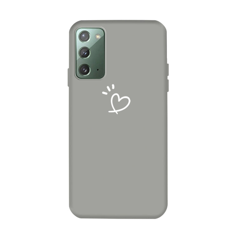 For Samsung Galaxy Note20 Three Dots Love-heart Pattern Frosted TPU Protective Case
