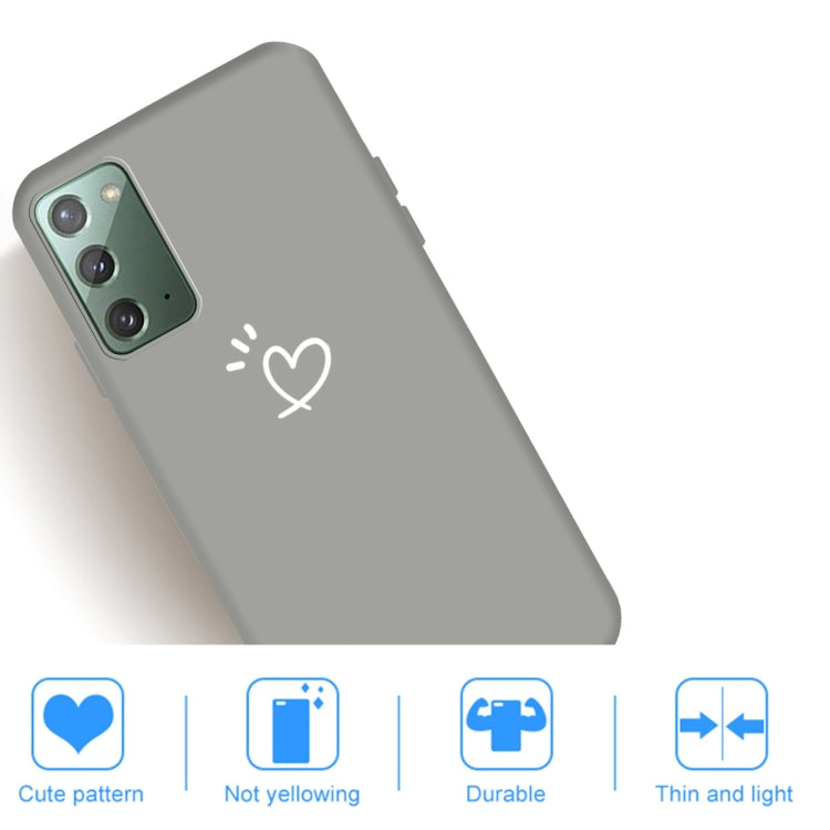 For Samsung Galaxy Note20 Three Dots Love-heart Pattern Frosted TPU Protective Case