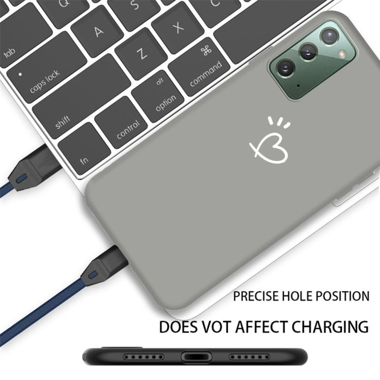 For Samsung Galaxy Note20 Three Dots Love-heart Pattern Frosted TPU Protective Case