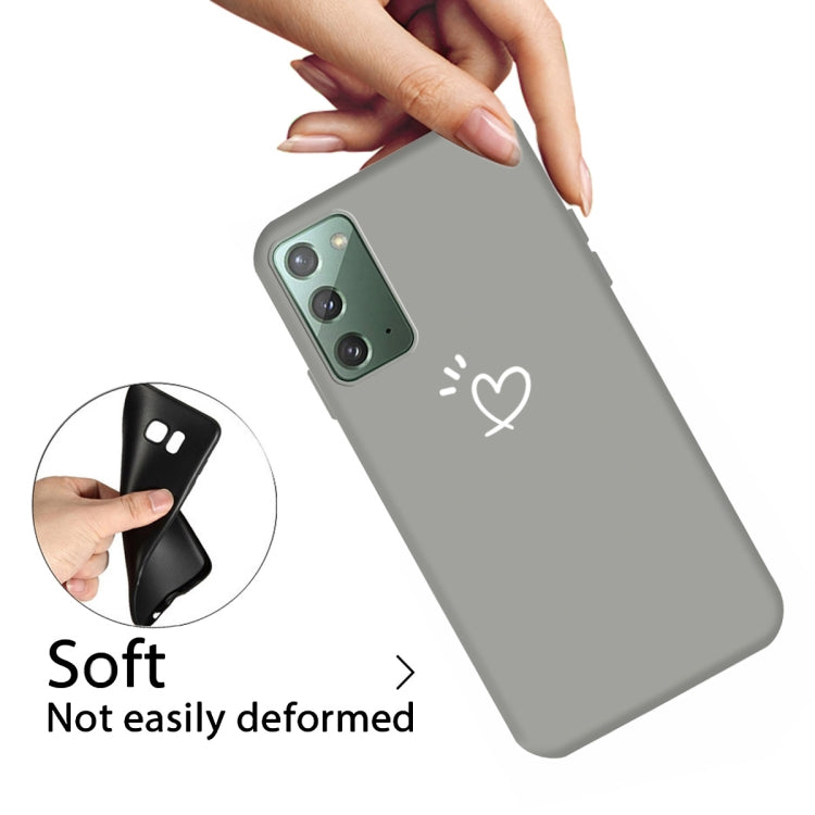 For Samsung Galaxy Note20 Three Dots Love-heart Pattern Frosted TPU Protective Case