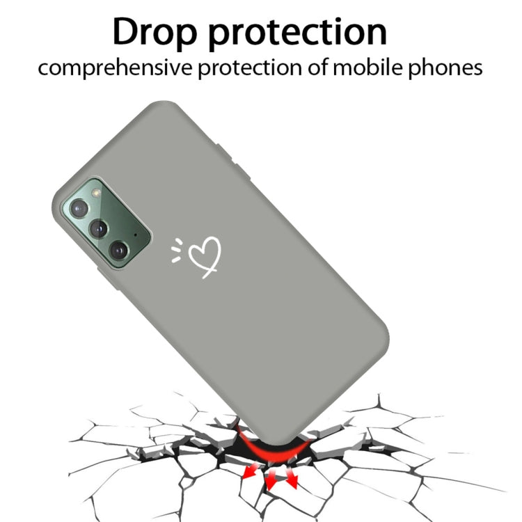 For Samsung Galaxy Note20 Three Dots Love-heart Pattern Frosted TPU Protective Case