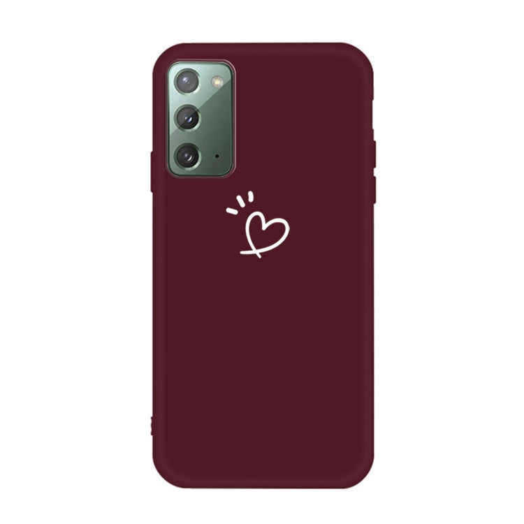 For Samsung Galaxy Note20 Three Dots Love-heart Pattern Frosted TPU Protective Case