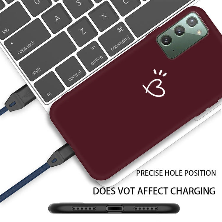 For Samsung Galaxy Note20 Three Dots Love-heart Pattern Frosted TPU Protective Case