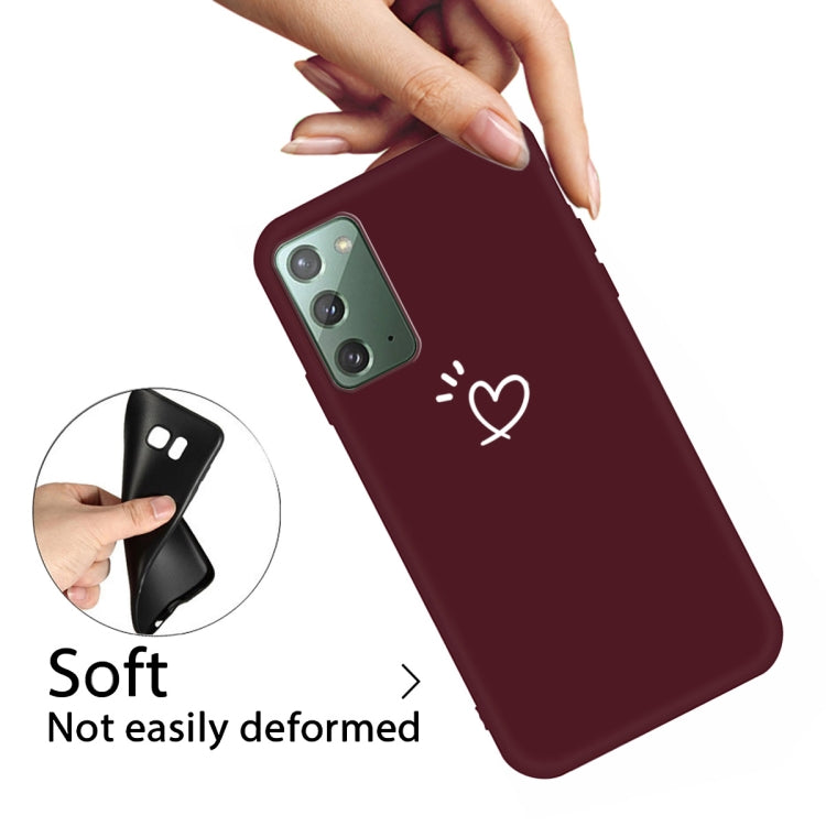 For Samsung Galaxy Note20 Three Dots Love-heart Pattern Frosted TPU Protective Case