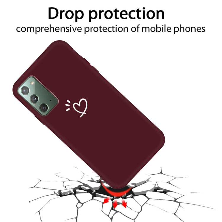 For Samsung Galaxy Note20 Three Dots Love-heart Pattern Frosted TPU Protective Case