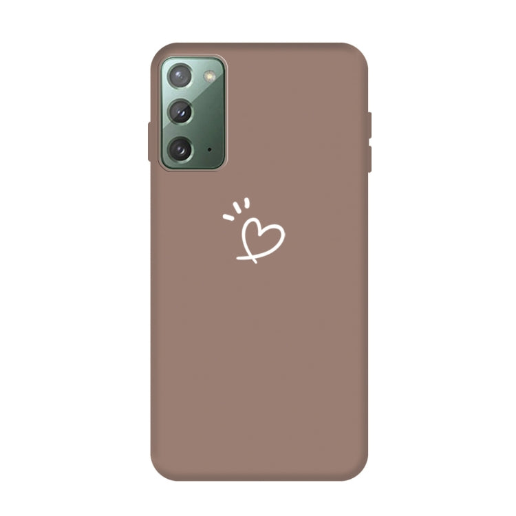For Samsung Galaxy Note20 Three Dots Love-heart Pattern Frosted TPU Protective Case