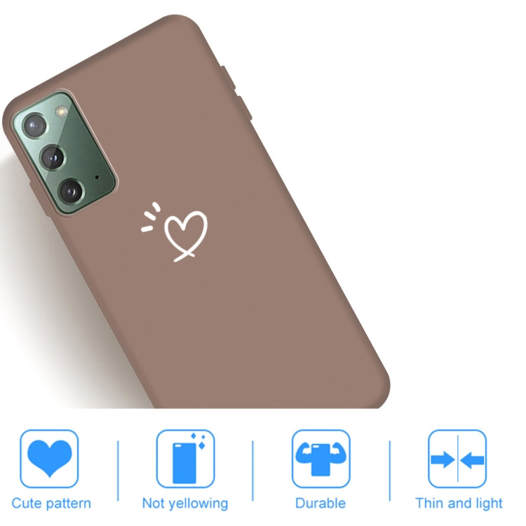 For Samsung Galaxy Note20 Three Dots Love-heart Pattern Frosted TPU Protective Case