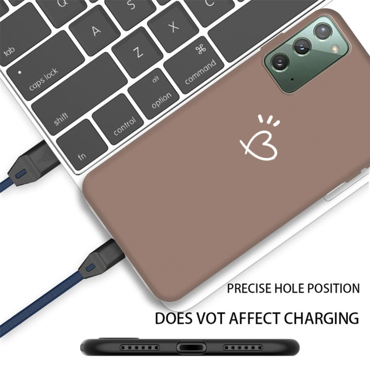For Samsung Galaxy Note20 Three Dots Love-heart Pattern Frosted TPU Protective Case