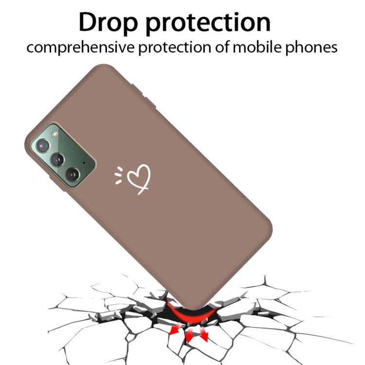 For Samsung Galaxy Note20 Three Dots Love-heart Pattern Frosted TPU Protective Case