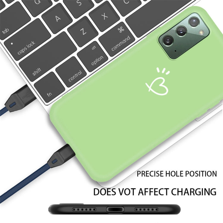 For Samsung Galaxy Note20 Three Dots Love-heart Pattern Frosted TPU Protective Case
