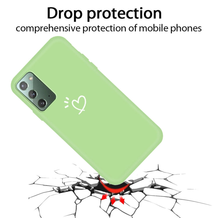For Samsung Galaxy Note20 Three Dots Love-heart Pattern Frosted TPU Protective Case