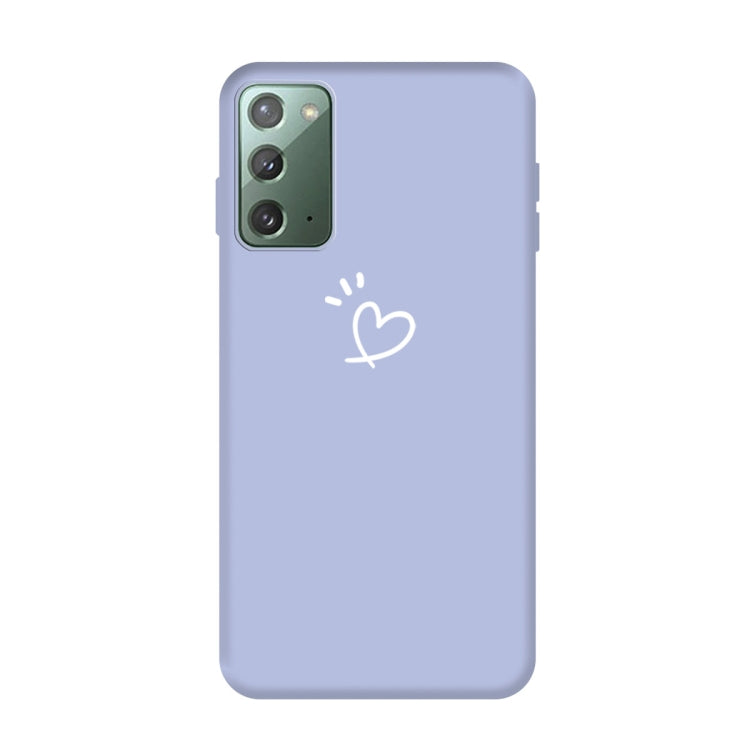 For Samsung Galaxy Note20 Three Dots Love-heart Pattern Frosted TPU Protective Case