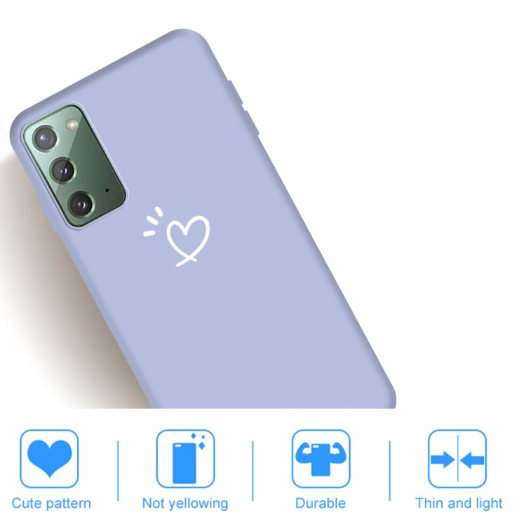 For Samsung Galaxy Note20 Three Dots Love-heart Pattern Frosted TPU Protective Case
