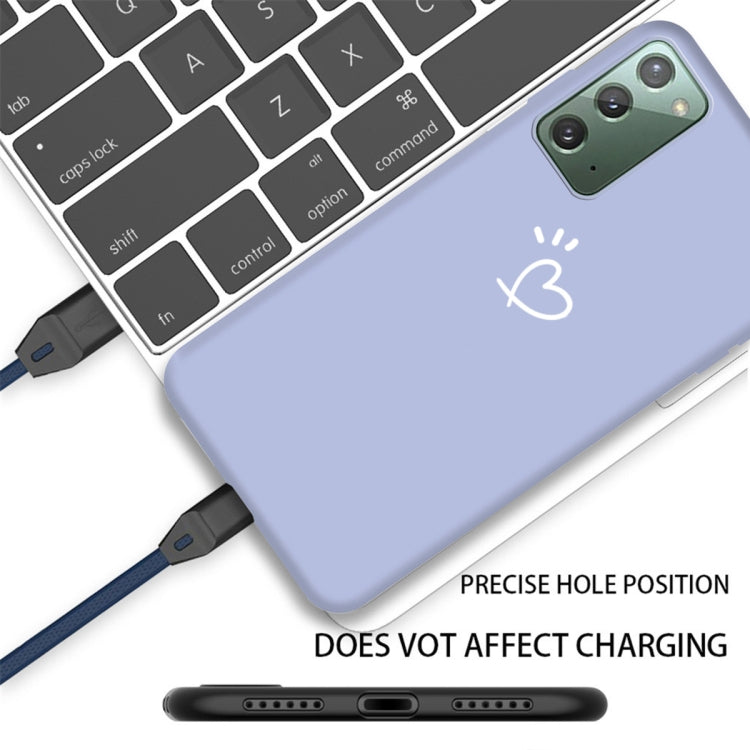 For Samsung Galaxy Note20 Three Dots Love-heart Pattern Frosted TPU Protective Case