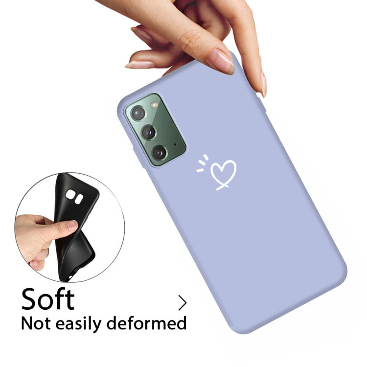 For Samsung Galaxy Note20 Three Dots Love-heart Pattern Frosted TPU Protective Case
