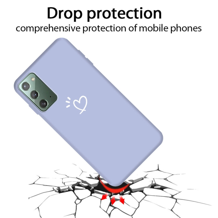 For Samsung Galaxy Note20 Three Dots Love-heart Pattern Frosted TPU Protective Case