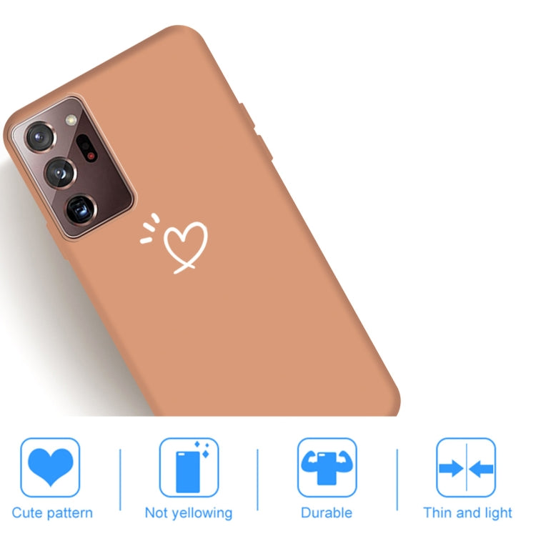 For Samsung Galaxy Note20 Ultra Three Dots Love-heart Pattern Frosted TPU Protective Case