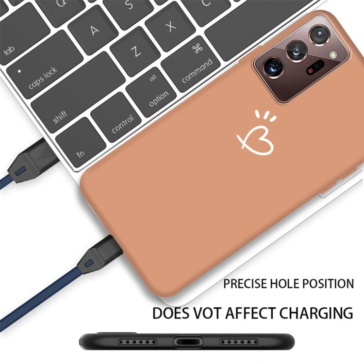 For Samsung Galaxy Note20 Ultra Three Dots Love-heart Pattern Frosted TPU Protective Case