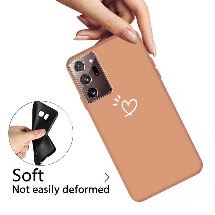 For Samsung Galaxy Note20 Ultra Three Dots Love-heart Pattern Frosted TPU Protective Case
