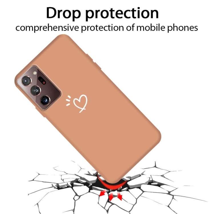 For Samsung Galaxy Note20 Ultra Three Dots Love-heart Pattern Frosted TPU Protective Case