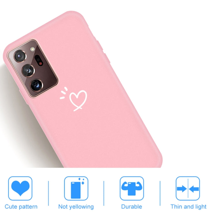 For Samsung Galaxy Note20 Ultra Three Dots Love-heart Pattern Frosted TPU Protective Case