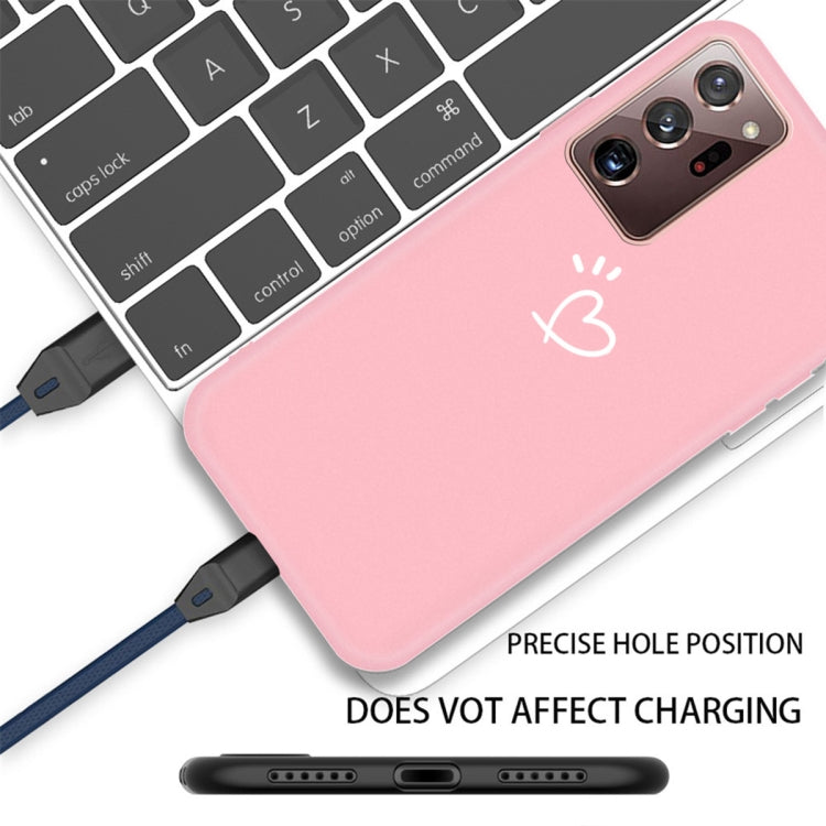 For Samsung Galaxy Note20 Ultra Three Dots Love-heart Pattern Frosted TPU Protective Case
