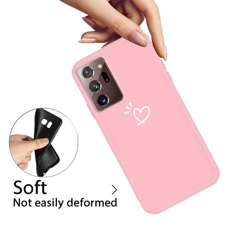 For Samsung Galaxy Note20 Ultra Three Dots Love-heart Pattern Frosted TPU Protective Case