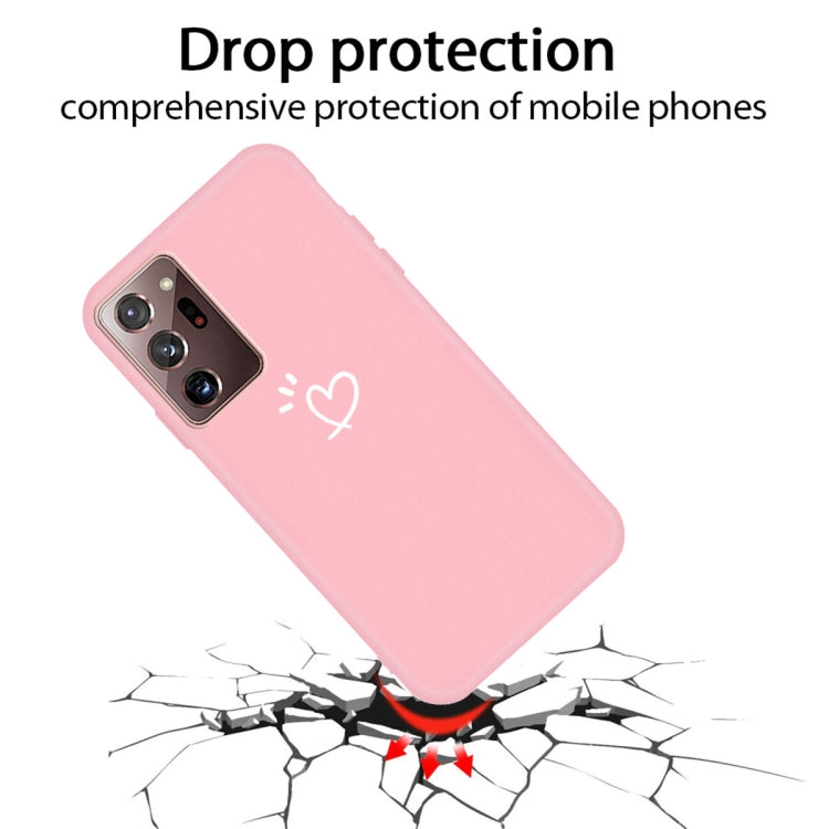 For Samsung Galaxy Note20 Ultra Three Dots Love-heart Pattern Frosted TPU Protective Case