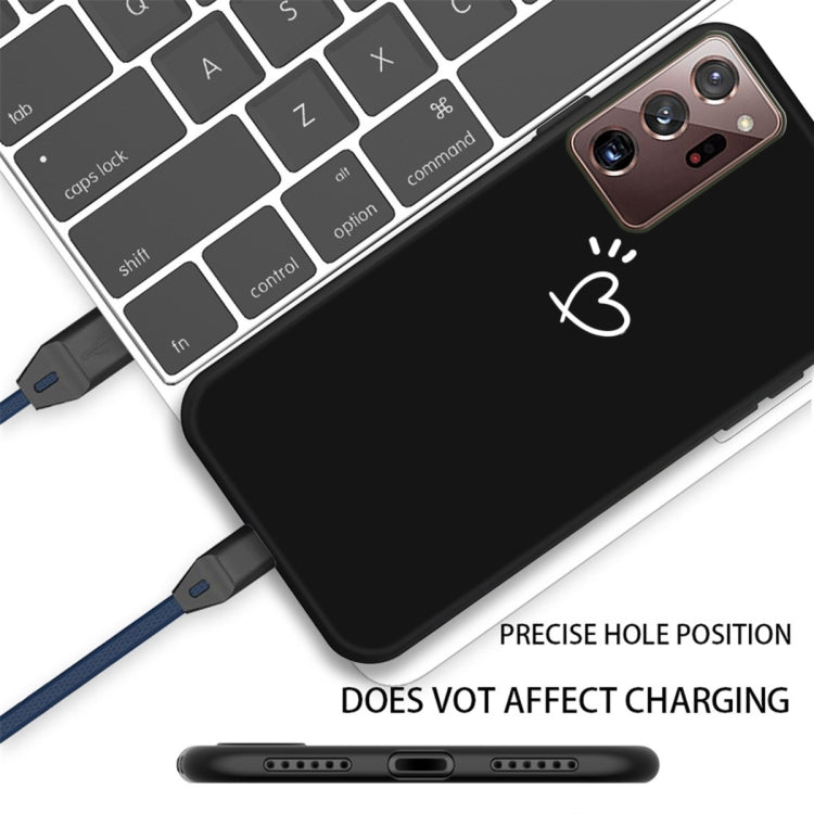 For Samsung Galaxy Note20 Ultra Three Dots Love-heart Pattern Frosted TPU Protective Case