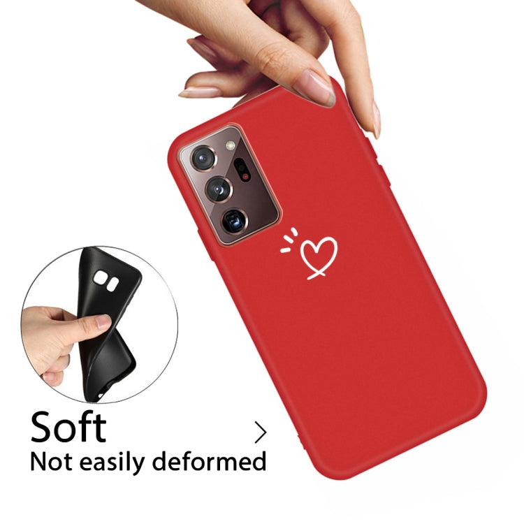 For Samsung Galaxy Note20 Ultra Three Dots Love-heart Pattern Frosted TPU Protective Case