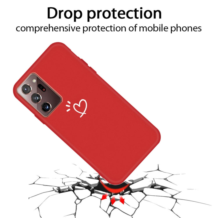 For Samsung Galaxy Note20 Ultra Three Dots Love-heart Pattern Frosted TPU Protective Case