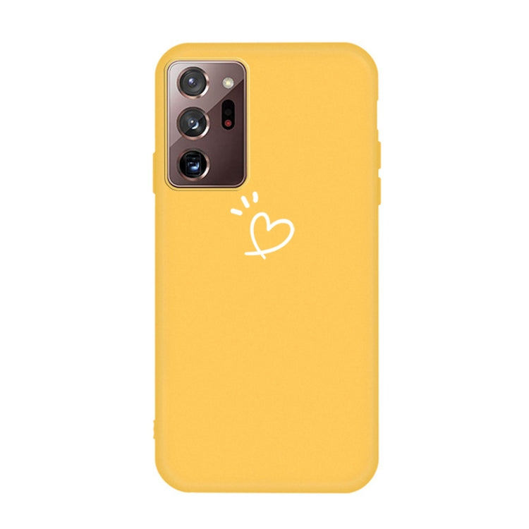 For Samsung Galaxy Note20 Ultra Three Dots Love-heart Pattern Frosted TPU Protective Case