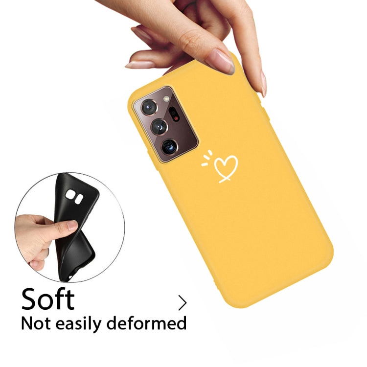 For Samsung Galaxy Note20 Ultra Three Dots Love-heart Pattern Frosted TPU Protective Case