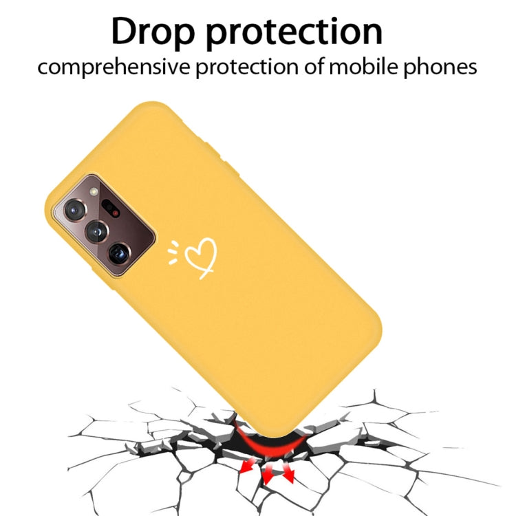 For Samsung Galaxy Note20 Ultra Three Dots Love-heart Pattern Frosted TPU Protective Case