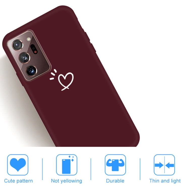 For Samsung Galaxy Note20 Ultra Three Dots Love-heart Pattern Frosted TPU Protective Case