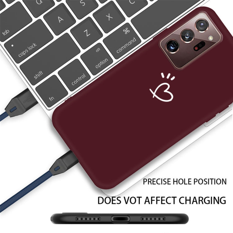 For Samsung Galaxy Note20 Ultra Three Dots Love-heart Pattern Frosted TPU Protective Case