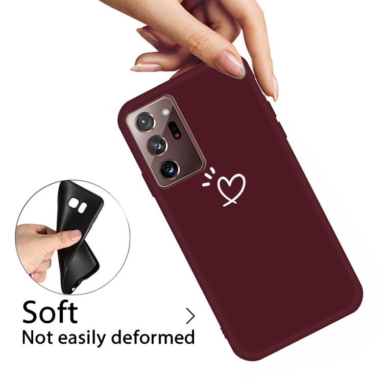 For Samsung Galaxy Note20 Ultra Three Dots Love-heart Pattern Frosted TPU Protective Case