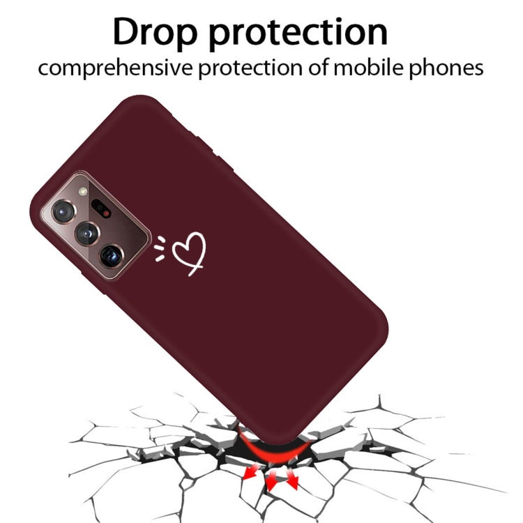 For Samsung Galaxy Note20 Ultra Three Dots Love-heart Pattern Frosted TPU Protective Case