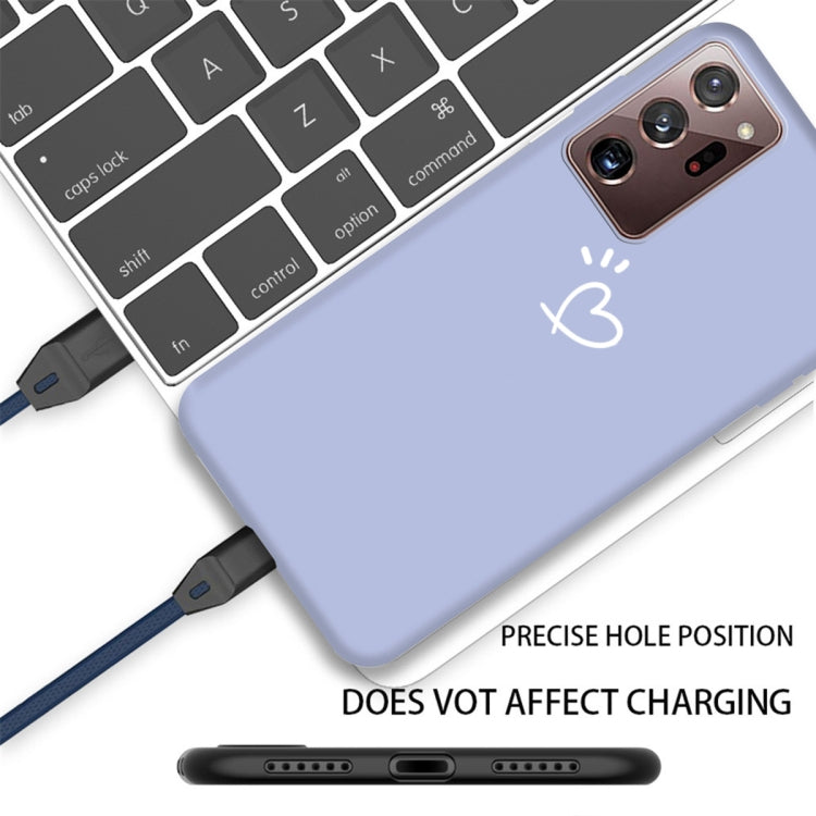 For Samsung Galaxy Note20 Ultra Three Dots Love-heart Pattern Frosted TPU Protective Case