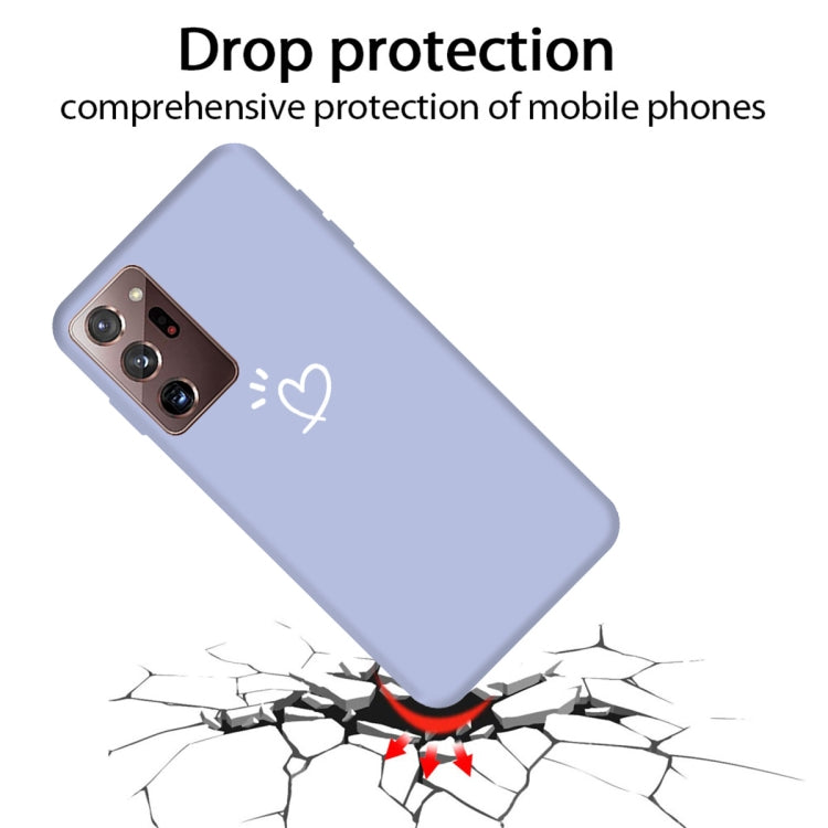 For Samsung Galaxy Note20 Ultra Three Dots Love-heart Pattern Frosted TPU Protective Case