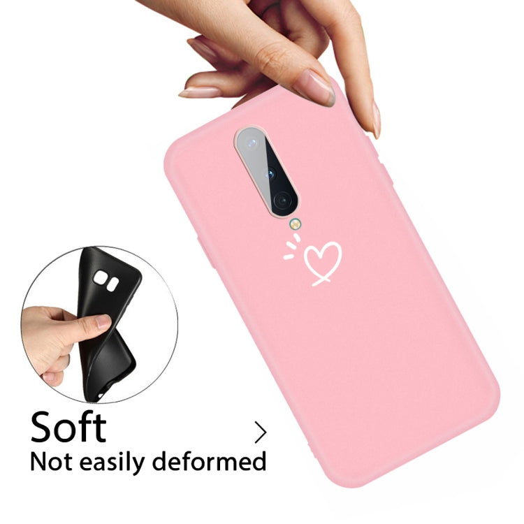 For OnePlus 8 Three Dots Love-heart Pattern Frosted TPU Protective Case