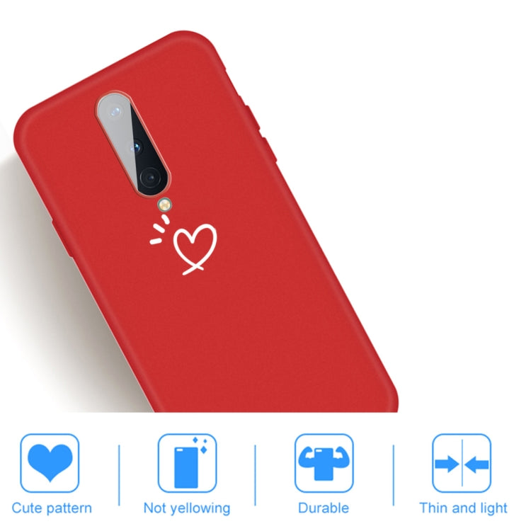For OnePlus 8 Three Dots Love-heart Pattern Frosted TPU Protective Case